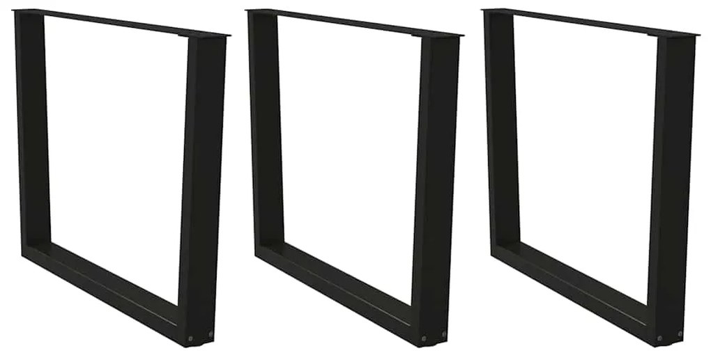 Mesa de jantar pernas 3pcs forma de V 100x(72-73,3)cm aço preto