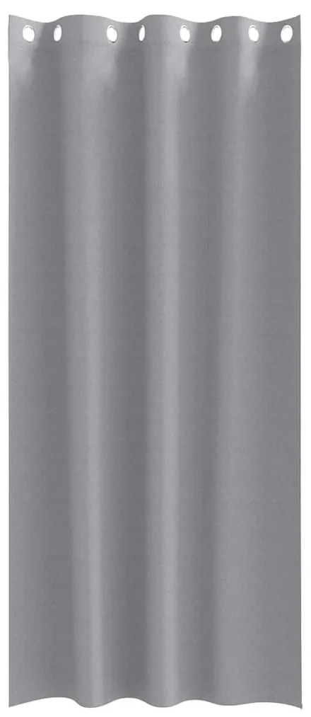 Cortinas 2 pcs Cinzento-claro 245 x 140 cm Poliéster