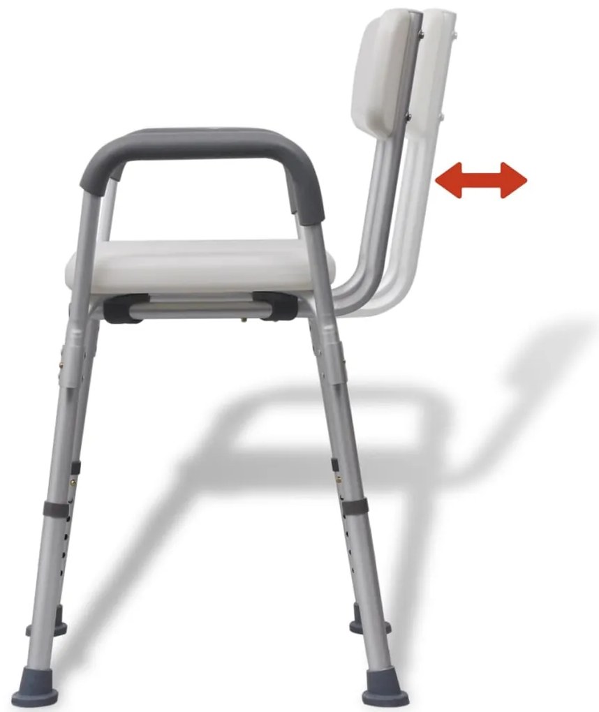 Cadeira de chuveiro alumínio branco