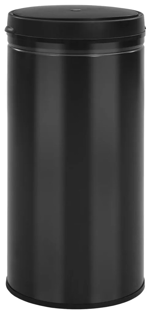 Caixote do lixo com sensor automático 70 L aço carbono preto