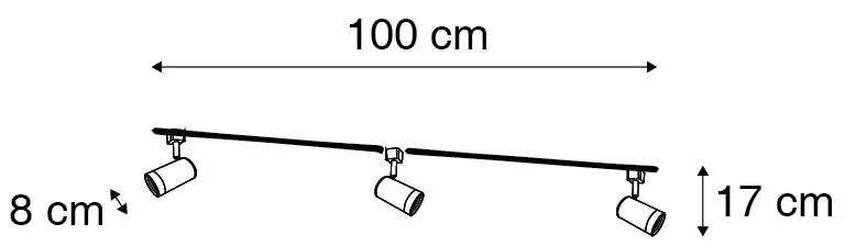 LED Sistema de iluminação de trilho inteligente branco 1-fase 3 luzes incluindo Wifi GU10 - Iconic Jeana Moderno
