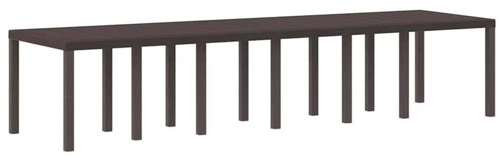 Mesa de Jardim vidaXL Castanha 350x100x73 cm Polirattan