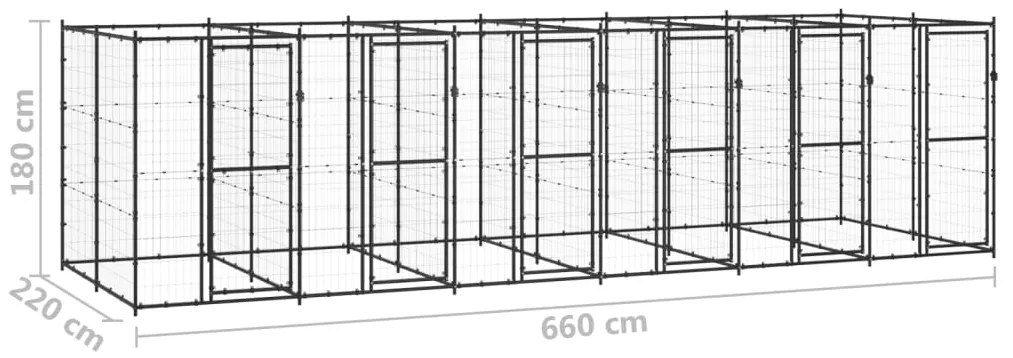 Canil de exterior 14,52 m² aço