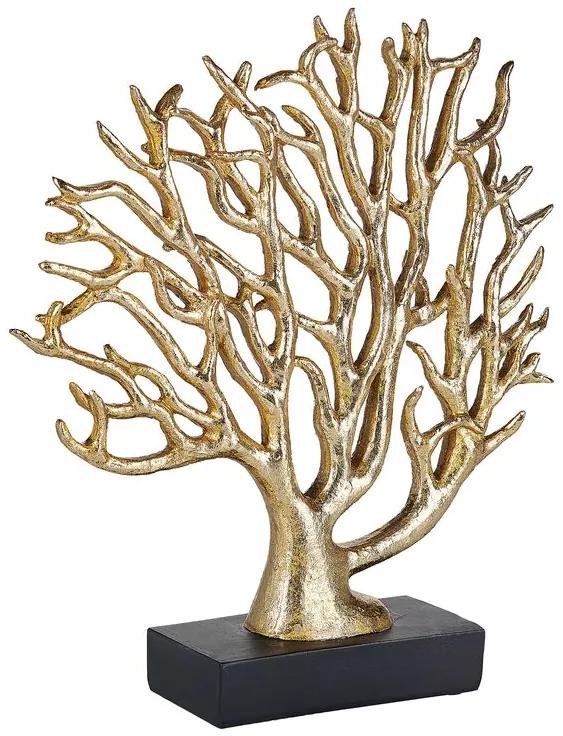 Figura decorativa em dourado e preto 41 cm SALDANG Beliani
