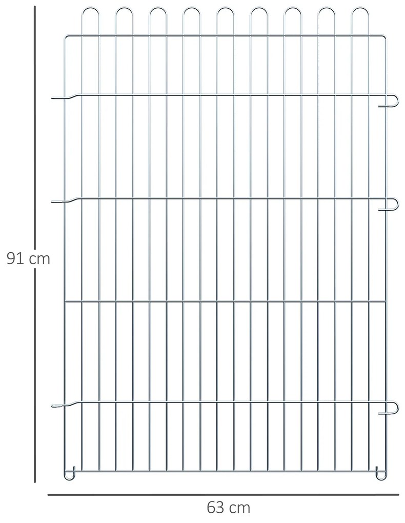 PawHut Parque para Animais de Estimação com 8 Paineis 63x91cm Cerca pa