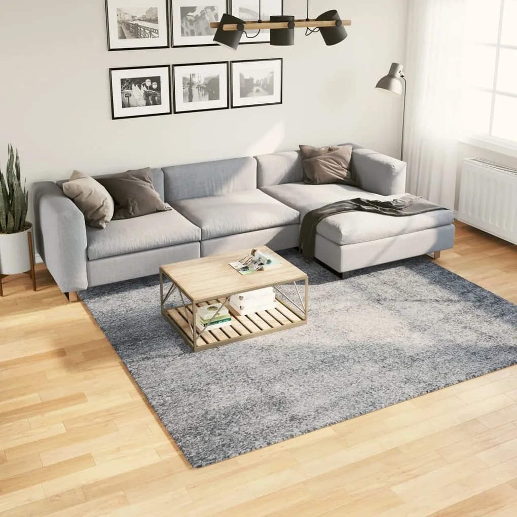 vidaXL Tapete shaggy de pelo alto PAMPLONA 240x240 cm azul
