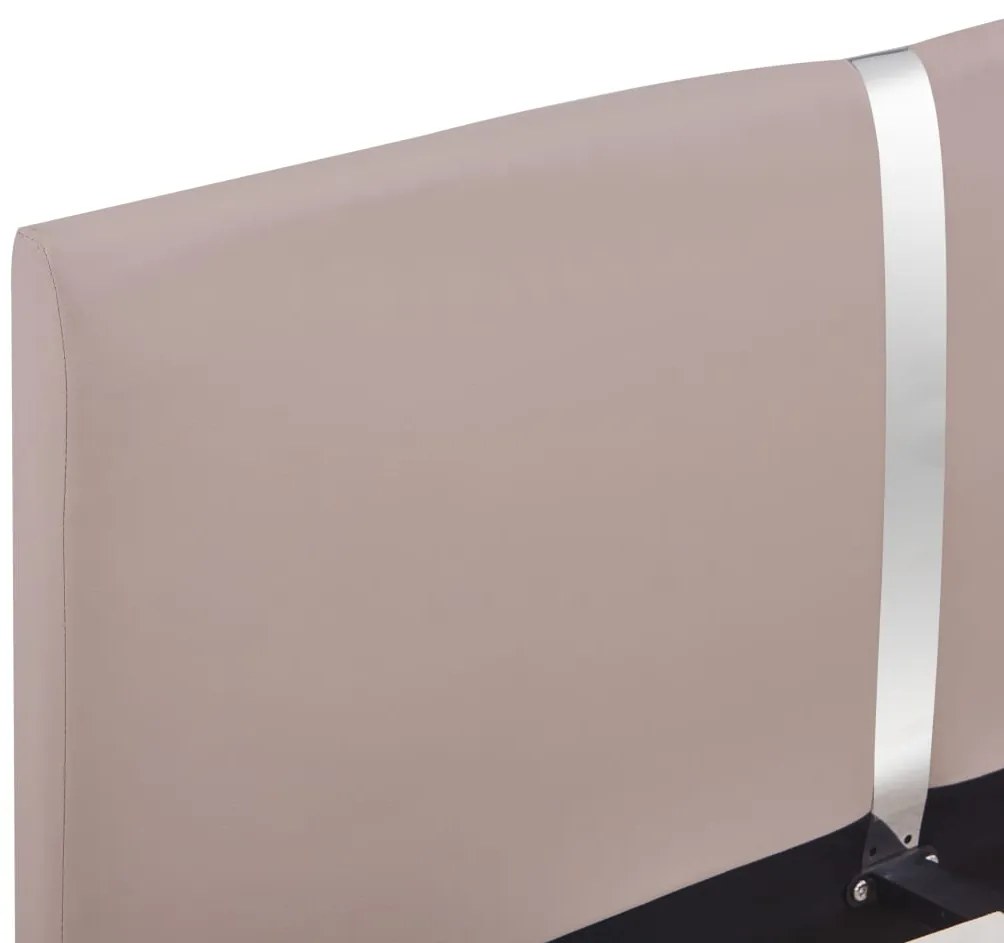 Estrutura de cama 140x200 cm couro artificial cappuccino