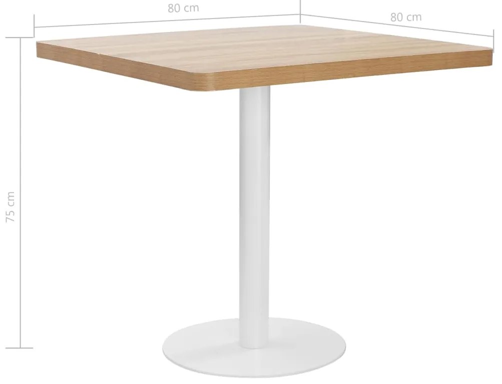 Mesa bistrô 80x80 cm MDF castanho-claro
