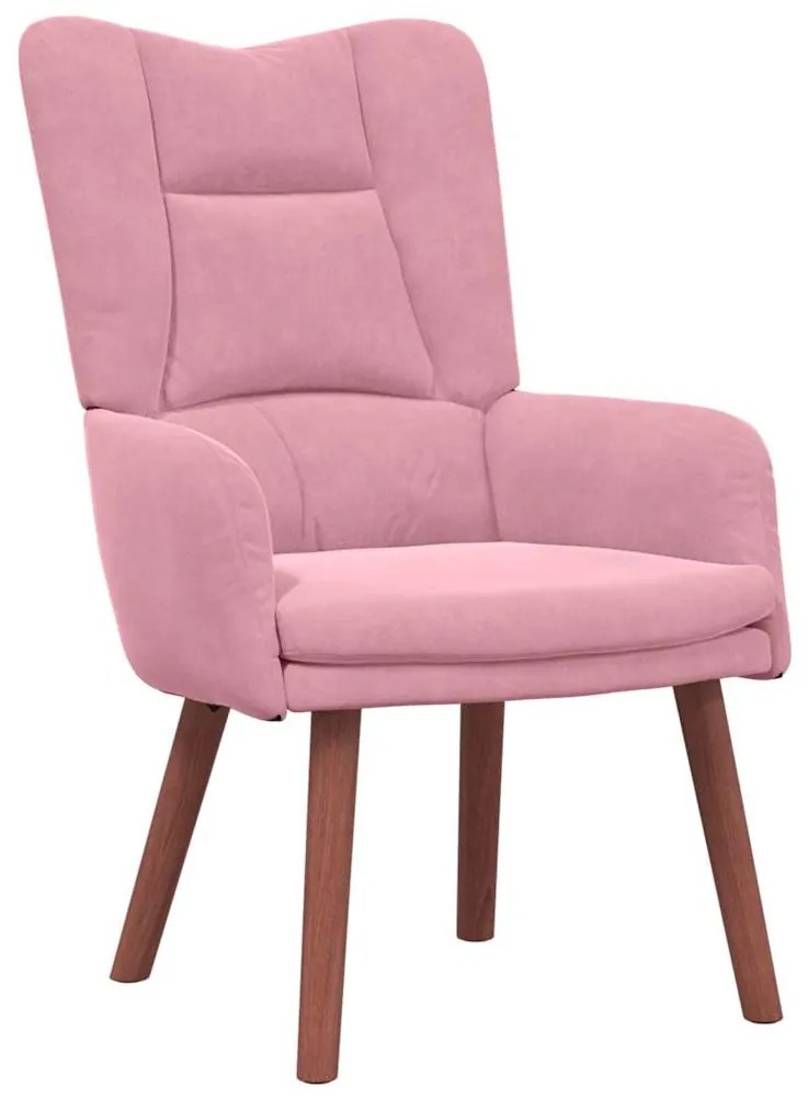 Poltrona Relaxante em Veludo Rosa
