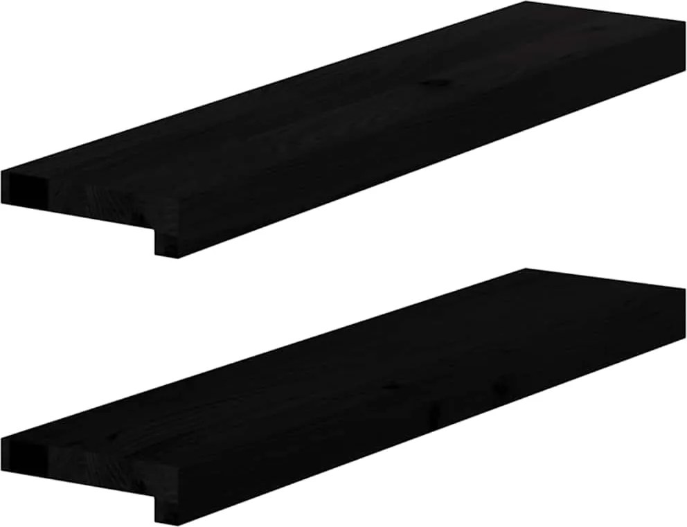 vidaXL Soleiras da janela 2 pcs 70x15x2 cm carvalho castanho-escuro