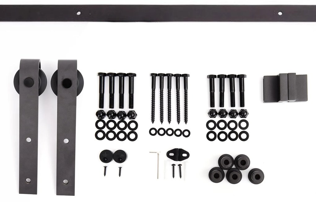 Kit de Instalação de Calha para Porta de Correr sem Obra - Cor Castanh
