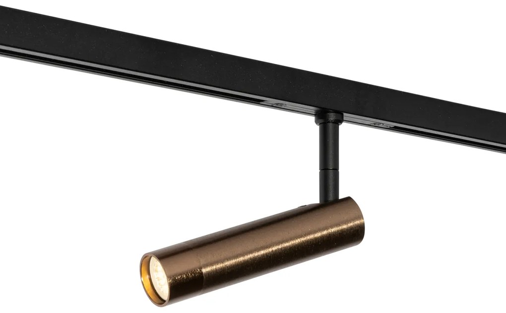 Foco Moderno Bronze Escuro para Sistema de Trilho Monofásico - Slimline Uzzy