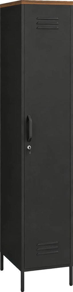 HOMCOM Armário em Metal com Prateleiras Ajustáveis, para Quarto, Garagem, Escritório, Preto | Aosom Portugal