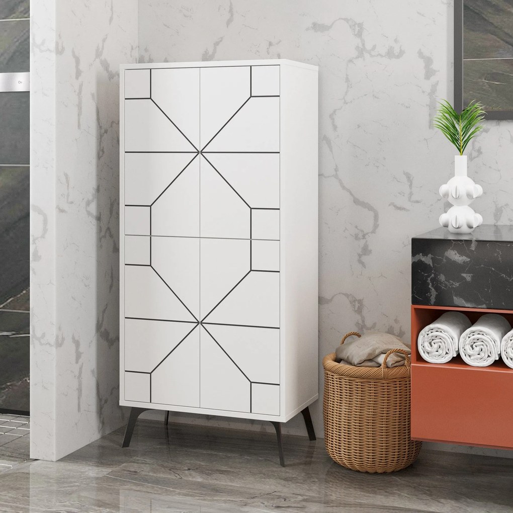 Armário Multiusos Dune – Branco – 62,6 cm x 136 cm x 35,6 cm