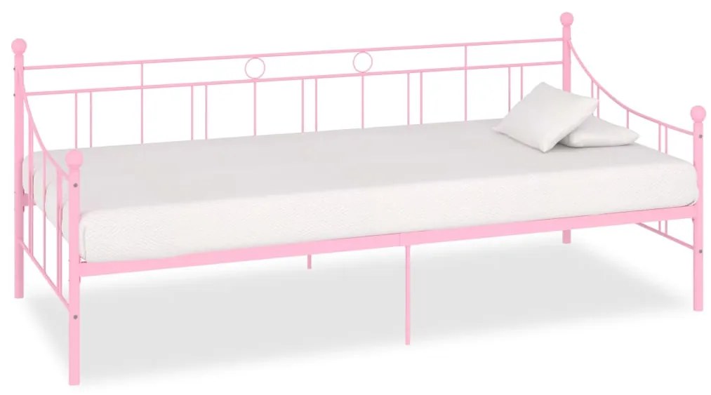 Estrutura sofá-cama 90x200 cm metal rosa