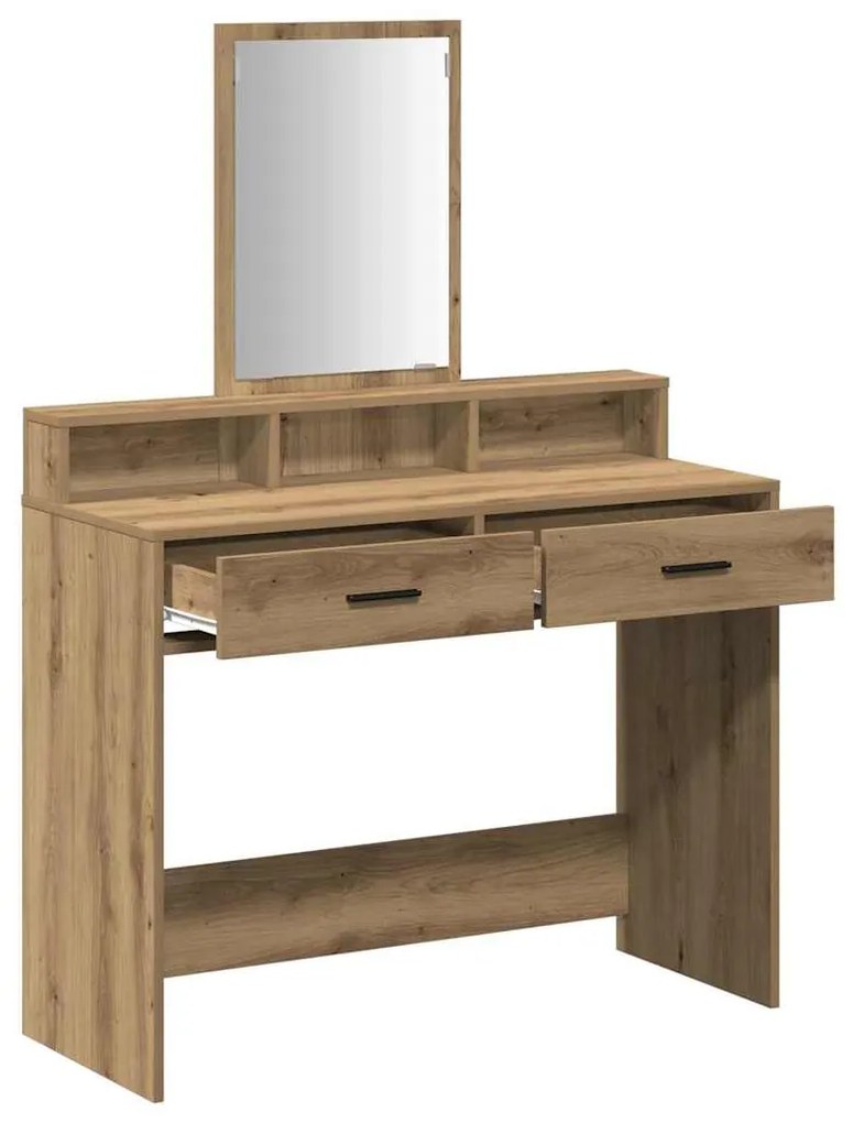 Mesinha de Maquilhagem com Gavetas Carvalho Artisan 100x41x140 cm