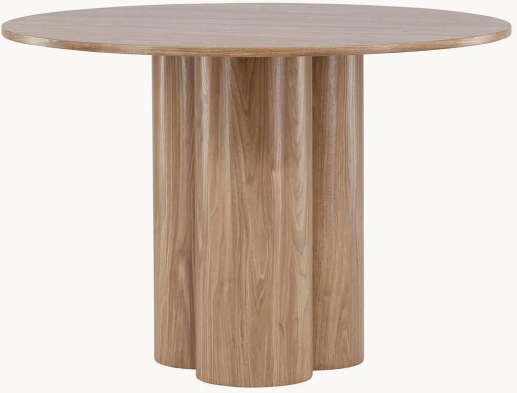 Mesa de jantar redonda com efeito de madeira Olivia, Ø 110 cm
