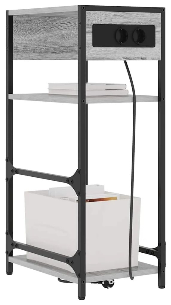 Armário de Cabeceira com gaveta Sonoma cinzento 40 x 27 x 76 cm