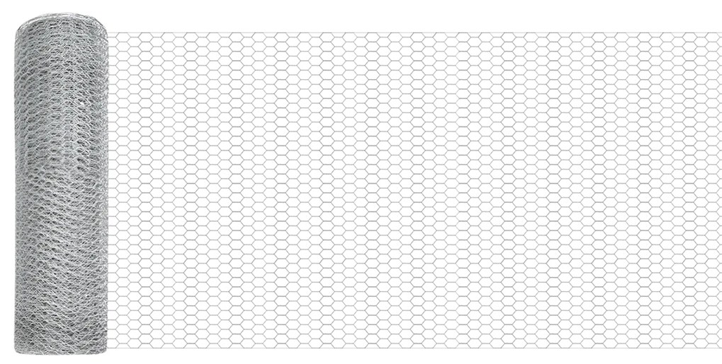 Cerca Hexagonal vidaXL 0.5x50 m Aço Galvanizado, Postes de Cerca vidaX