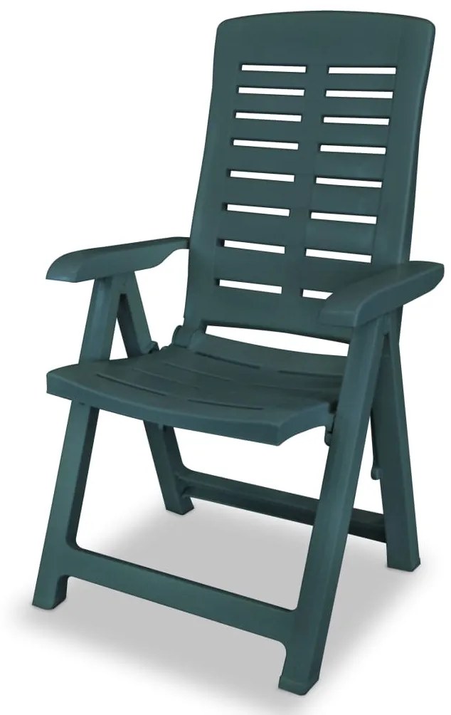 Cadeiras de jardim reclináveis 2 pcs plástico verde