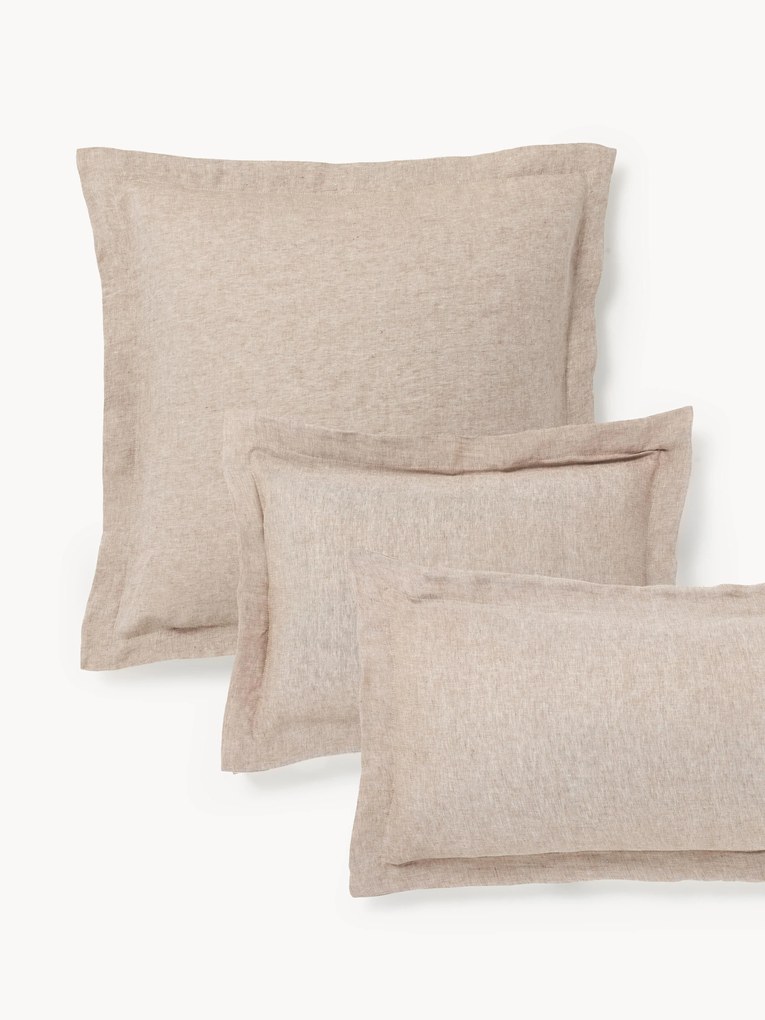Fronha de almofada em linho com bainha elevada Linna