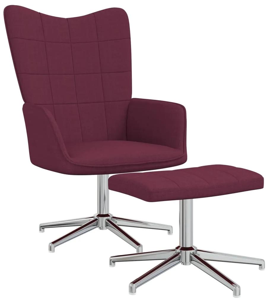 328006 vidaXL Cadeira de descanso com banco tecido roxo