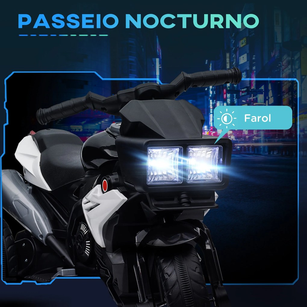 Motocicleta Elétrica Infantil com 3 Rodas para Crianças acima de 3 ano