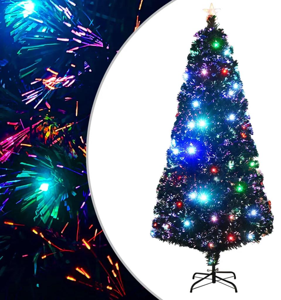 284302 vidaXL Árvore de Natal pré-iluminada c/ suporte 180 cm fibra ótica