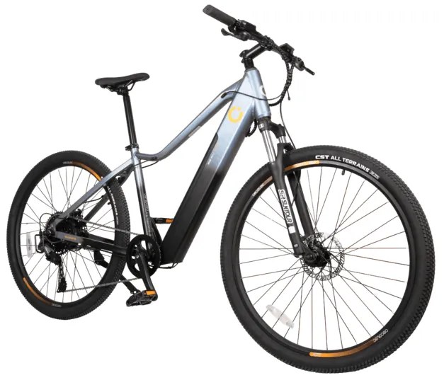 Bicicleta elétrica de montanha Mountain Avanti 29", com autonomia de 120 km, 10 velocidades e freio a disco duplo hidráulico Tektro.