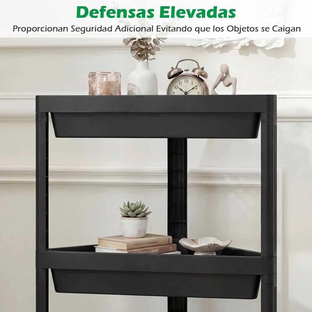 Conjunto de 2 estantes de canto com 3 níveis 26 x 44 x 67,5 cm em PP, estante de casa de banho desmontável com drenagem, organizador, para cozinha e q