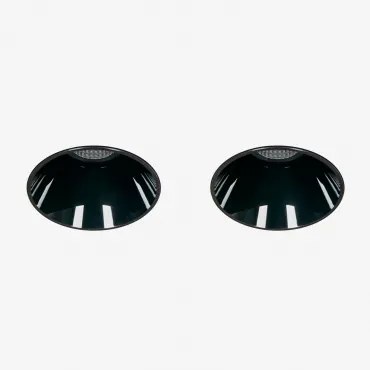 Pack De 2 Downlights Led Embutidos Sem Moldura Trimless Redondos Ø5,3 Cm Para Exterior Em Alumínio Luisiana Preto & Branco 3000k & 8 W & 38º - Sklum