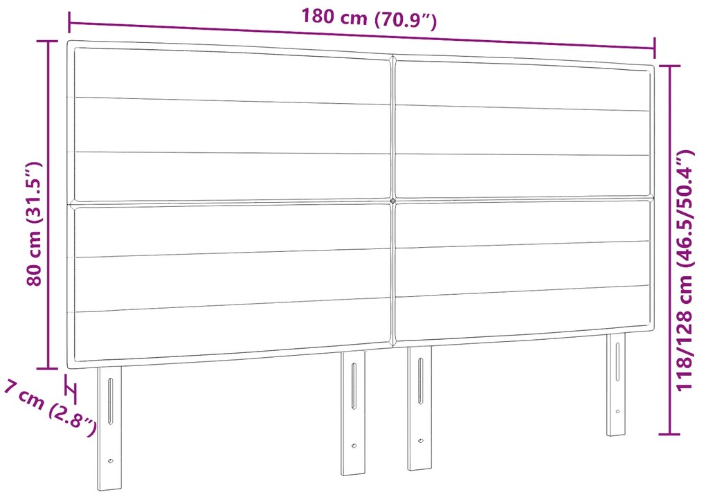 Cabeceira Design Linhas Cinza Escuro 180 cm Tecido