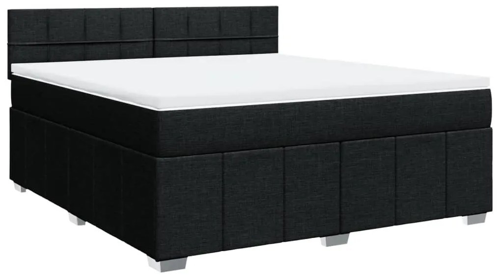 Cama com molas/colchão 180x200 cm tecido preto