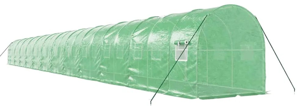 Estufa com estrutura de aço 48 m² 24x2x2 m verde