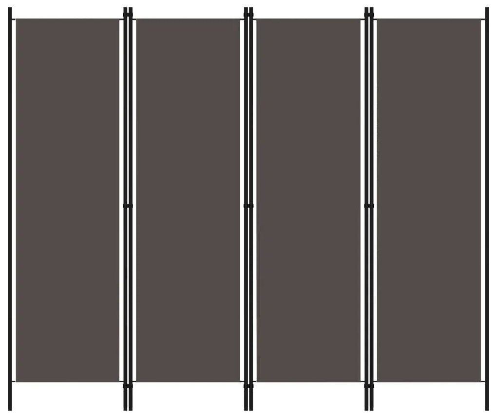 Divisória de quarto com 4 painéis 200x180 cm antracite