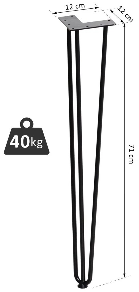 Pernas de mesa de 4 peças 3 varas Pés para móveis Aço Robusto