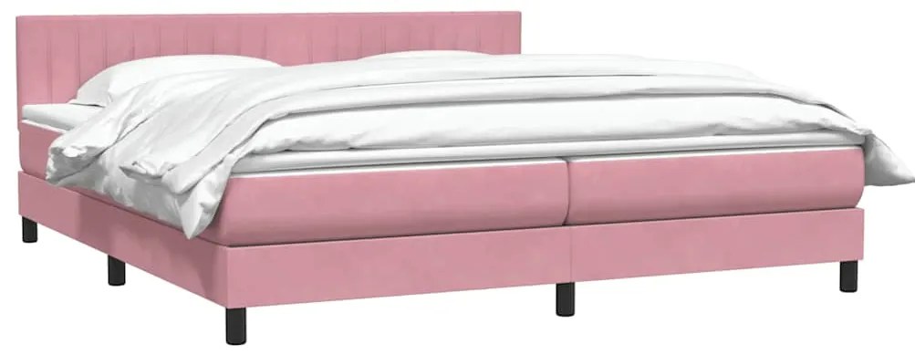 Cama com molas/colchão rosa 180x220 cm veludo