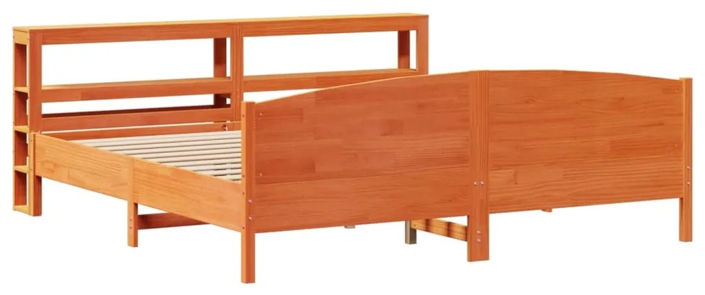 Cama sem colchão 180x200 cm pinho maciço castanho-mel