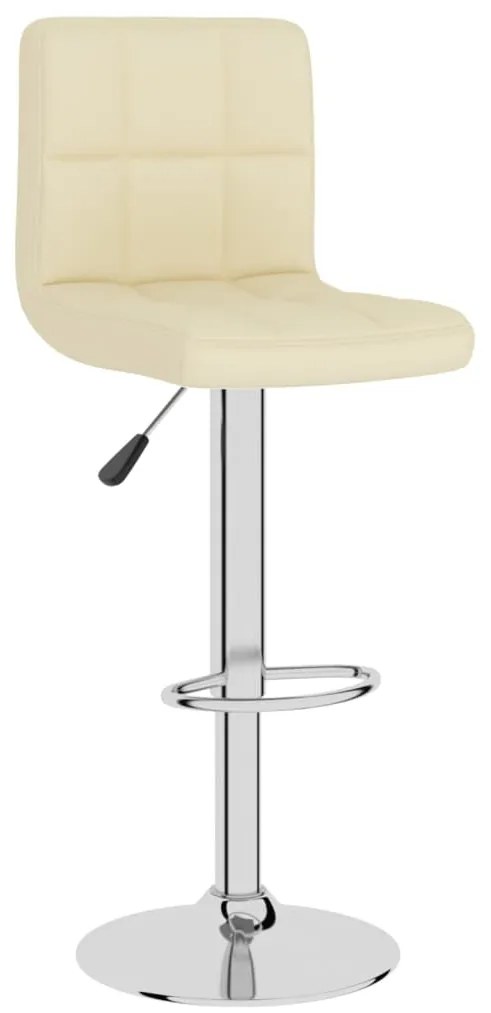 Bancos de bar 2 pcs tecido cor creme