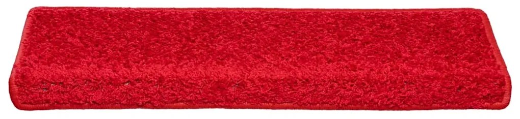 Tapetes de escadas 30 pcs 65x21x4 cm vermelho