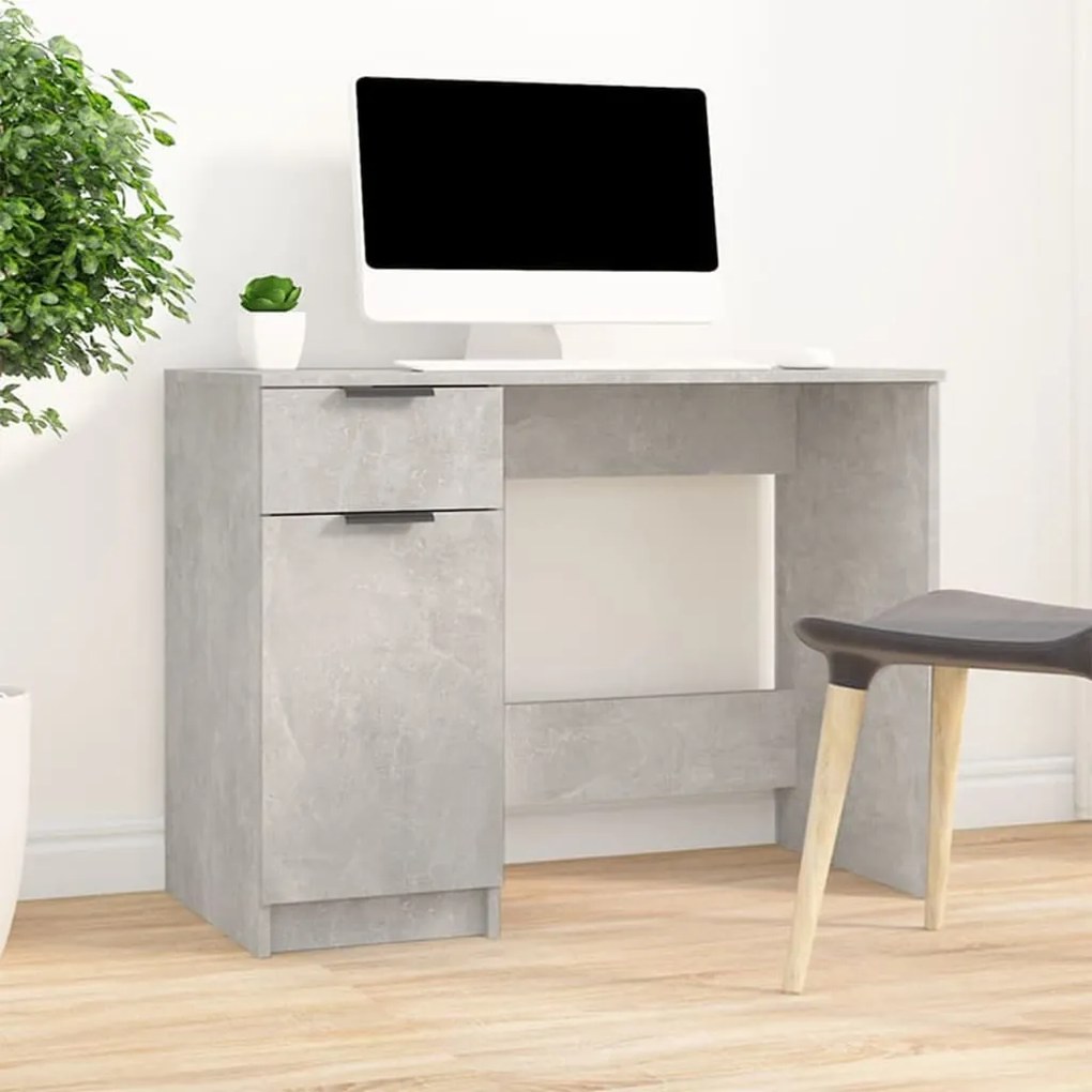 vidaXL Secretária 100x50x75 cm derivados de madeira cinza cimento