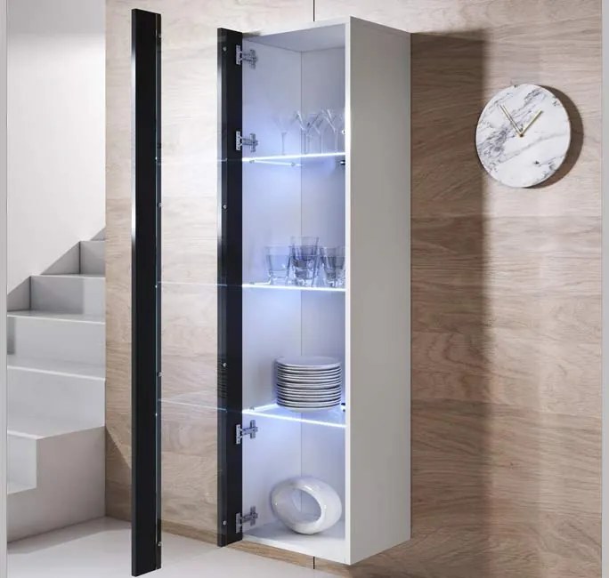 Conjunto de Móveis de Sala Bouça – 2,6 m – Modular em Branco e Preto c