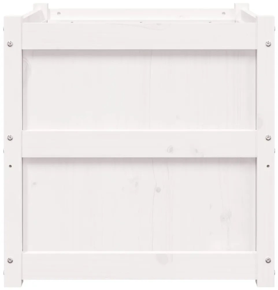Vasos/floreiras de jardim 2 pcs madeira de pinho maciça branco