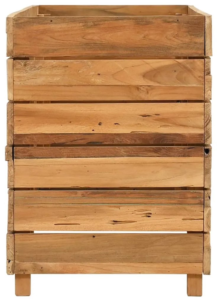 Vaso/floreira 100x40x55 cm madeira de teca reciclada e aço
