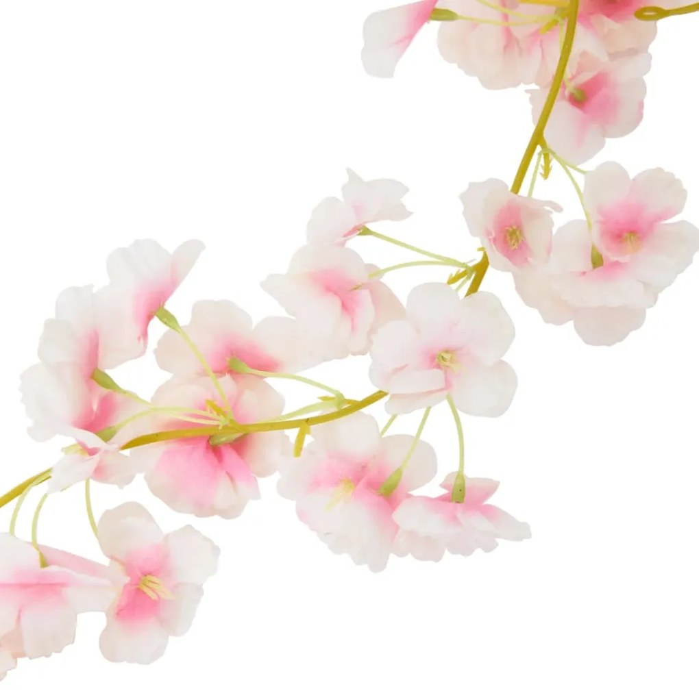 Grinaldas de flores de Natal 6 pcs 180 cm rosa claro