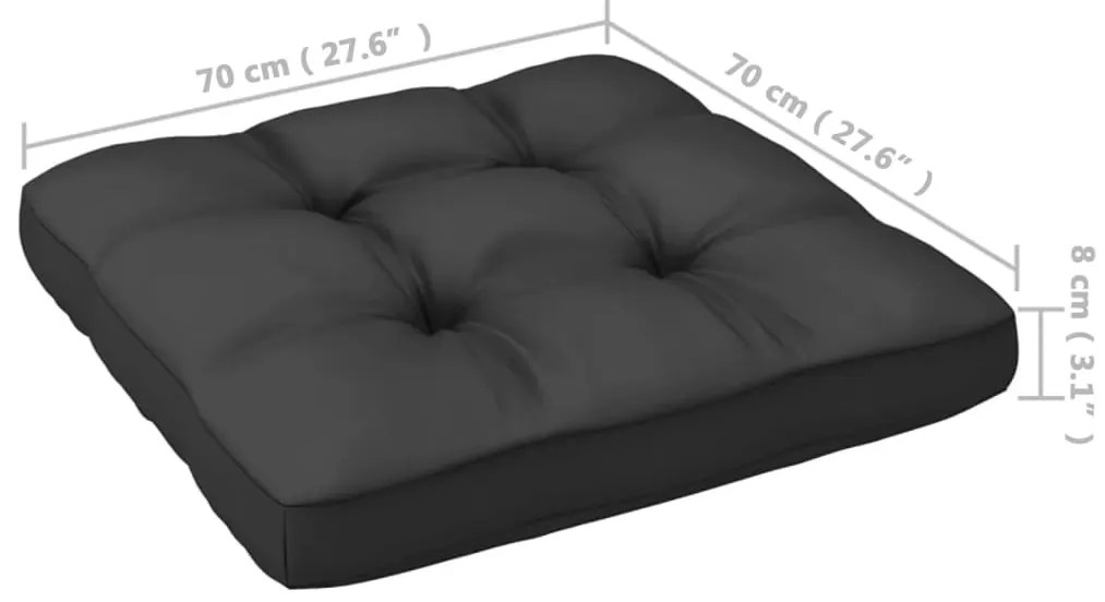 6pcs conjunto lounge de jardim c/ almofadões pinho maciço cinza