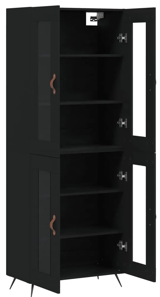 Armário alto 69,5x34x180 cm derivados de madeira preto