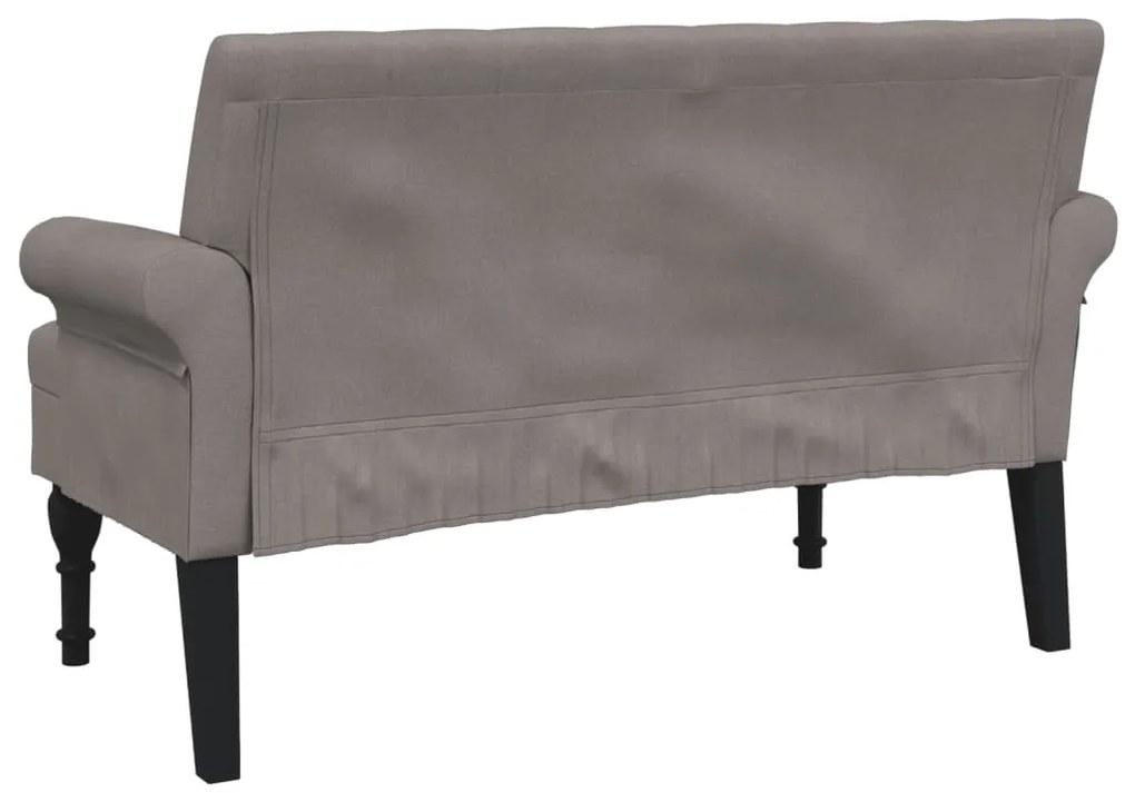 Banco com encosto 120x62x75,5 cm tecido cinza-acastanhado