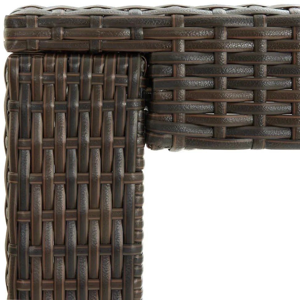 Mesa de bar para jardim 140,5x60,5x110,5 cm vime PE castanho