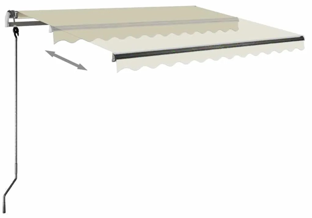 Toldo retrátil manual com LED 350x250 cm cor creme